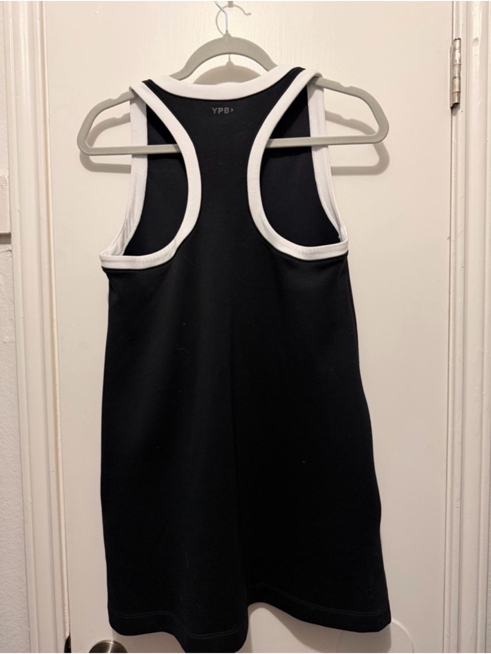 Abercrombie & Fitch YPB Razor back Black Mini Dress with White Trim - Picture 3 of 4